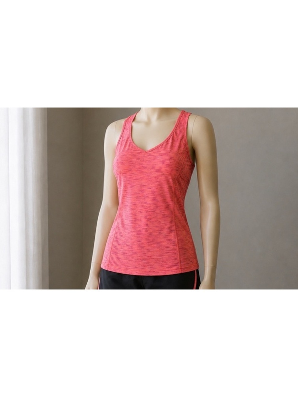 Tangerine Women’s Large Coral Space Dye Racerback Athletic Tank Zip Pocket